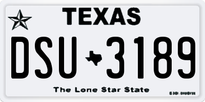 TX license plate DSU3189