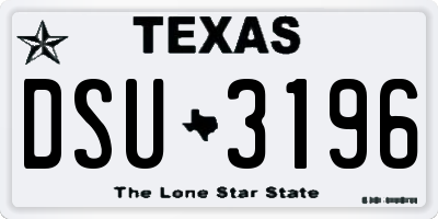 TX license plate DSU3196