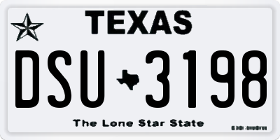 TX license plate DSU3198