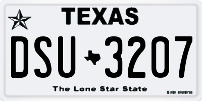 TX license plate DSU3207