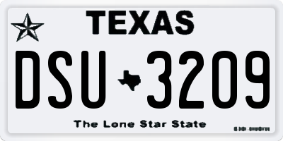 TX license plate DSU3209
