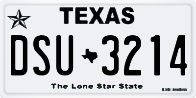 TX license plate DSU3214