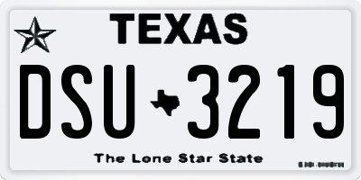 TX license plate DSU3219