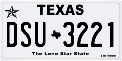 TX license plate DSU3221