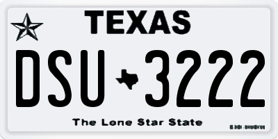 TX license plate DSU3222