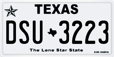 TX license plate DSU3223