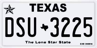 TX license plate DSU3225