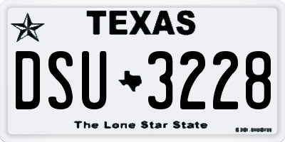 TX license plate DSU3228