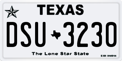 TX license plate DSU3230