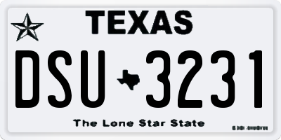 TX license plate DSU3231