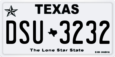 TX license plate DSU3232
