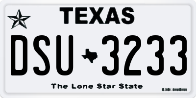 TX license plate DSU3233