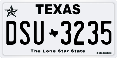 TX license plate DSU3235