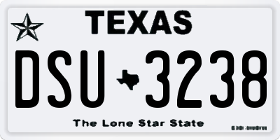 TX license plate DSU3238