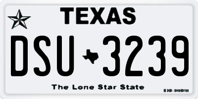 TX license plate DSU3239