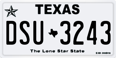 TX license plate DSU3243