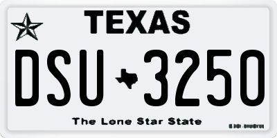 TX license plate DSU3250