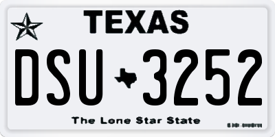 TX license plate DSU3252