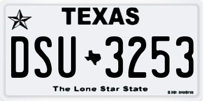 TX license plate DSU3253