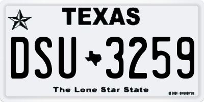 TX license plate DSU3259
