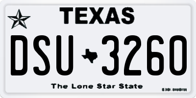 TX license plate DSU3260