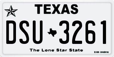 TX license plate DSU3261