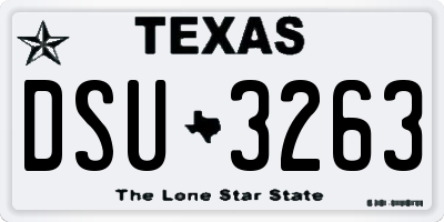 TX license plate DSU3263