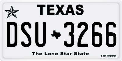 TX license plate DSU3266
