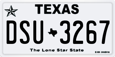 TX license plate DSU3267