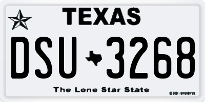 TX license plate DSU3268