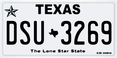 TX license plate DSU3269