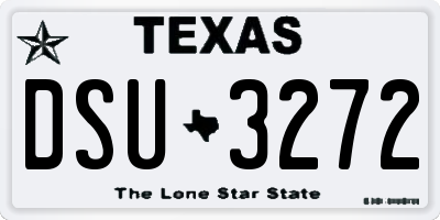TX license plate DSU3272