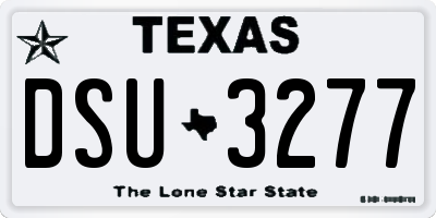 TX license plate DSU3277