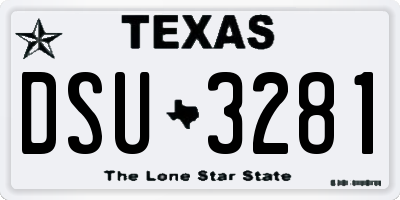 TX license plate DSU3281