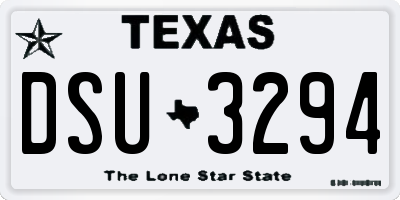 TX license plate DSU3294