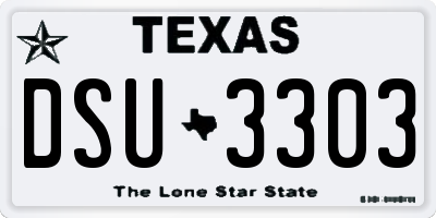 TX license plate DSU3303