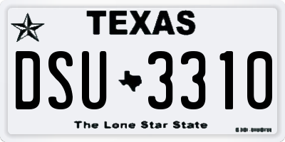 TX license plate DSU3310