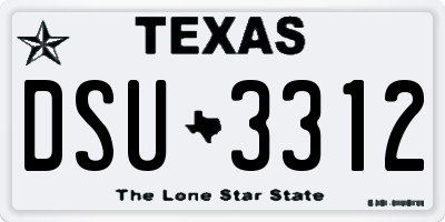 TX license plate DSU3312