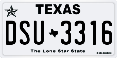 TX license plate DSU3316