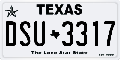 TX license plate DSU3317