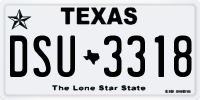 TX license plate DSU3318