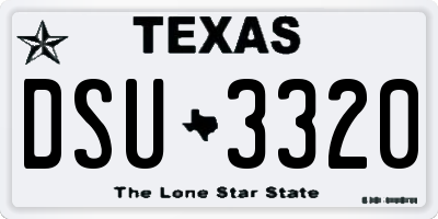 TX license plate DSU3320