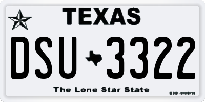 TX license plate DSU3322