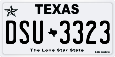 TX license plate DSU3323