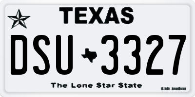 TX license plate DSU3327