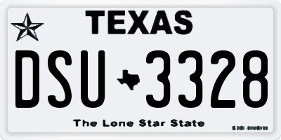 TX license plate DSU3328