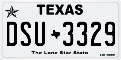TX license plate DSU3329