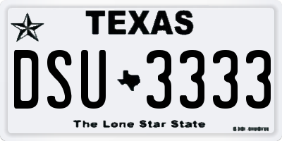 TX license plate DSU3333