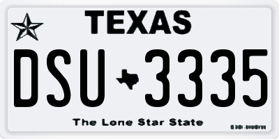 TX license plate DSU3335