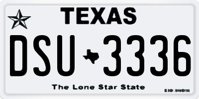 TX license plate DSU3336